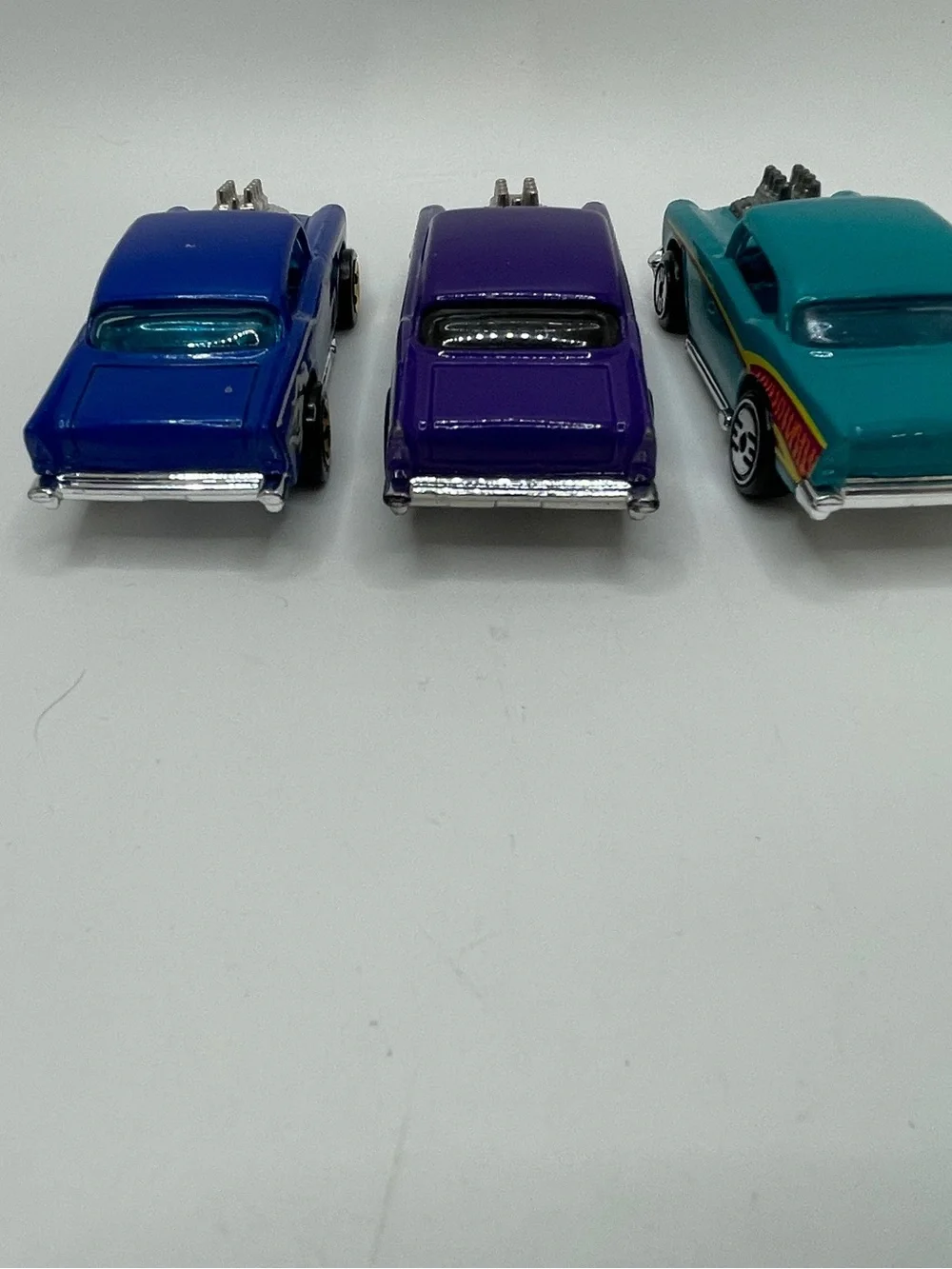Lot of 3 vintage Hotwheels 1:64, scale 1957 Chevrolet hot rods